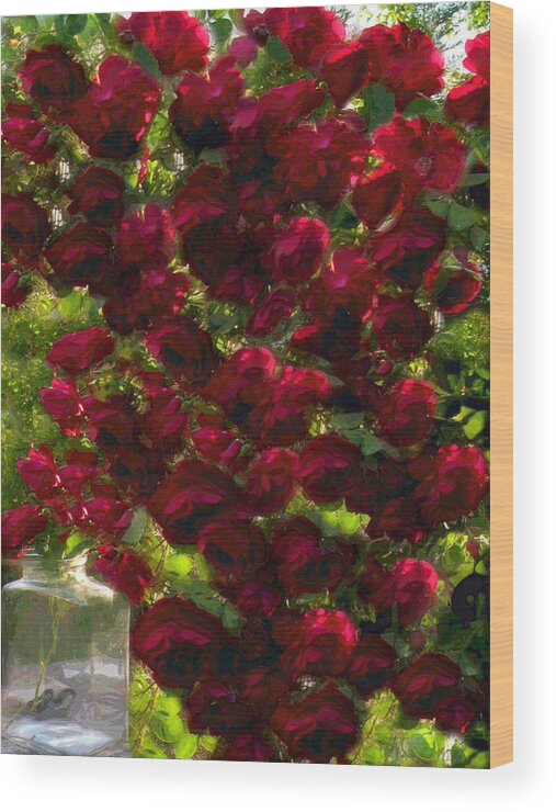Rose Wood Print featuring the photograph Rose Avalanche by Lora Fisher
