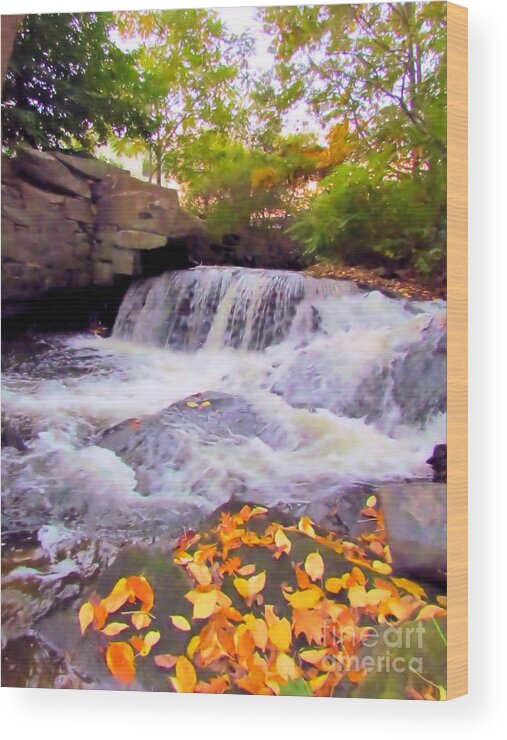 Royal River Wood Print featuring the photograph Royal River White Waterfall by Elizabeth Dow