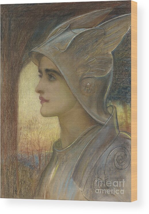 Joan Of Arc Wood Print featuring the pastel Saint Joan of Arc by William Blake Richmond