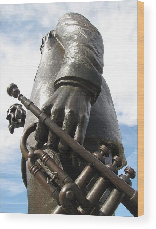 Statue Wood Print featuring the photograph Satchmo by Beth Vincent