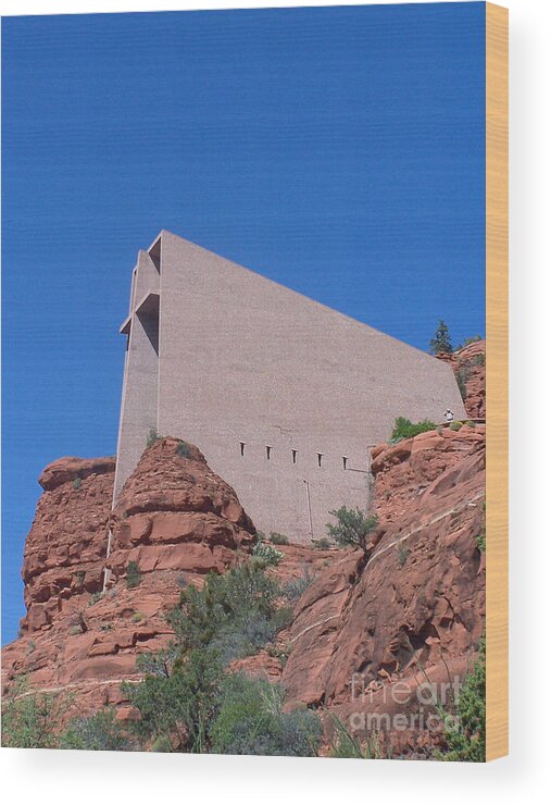 Sedona Arizona Wood Print featuring the photograph Sedona Chapel 1 by Tom Doud