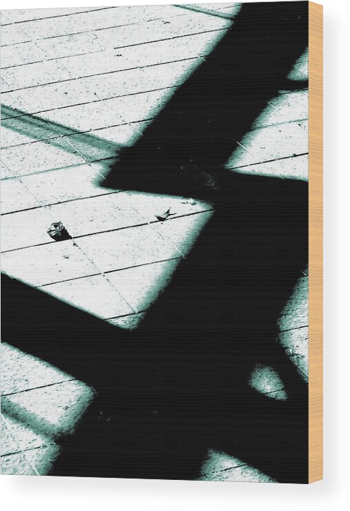 Rubbish Wood Print featuring the photograph Shadows on the Floor by Steve Taylor