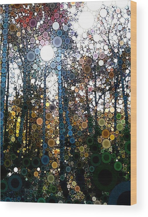 Skyway Wood Print featuring the digital art Skyway Forest at Dawn by Linda Bailey