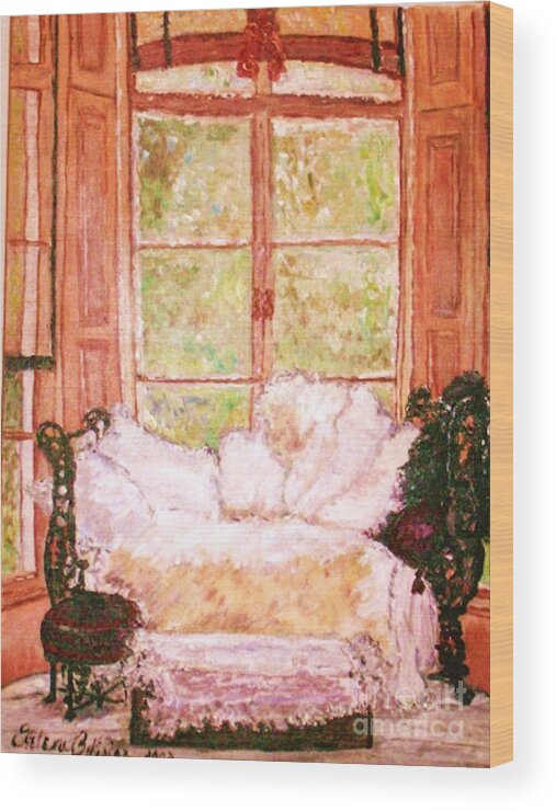 International Art Collectors Wood Print featuring the painting Sophia's Sofa by Helena Bebirian