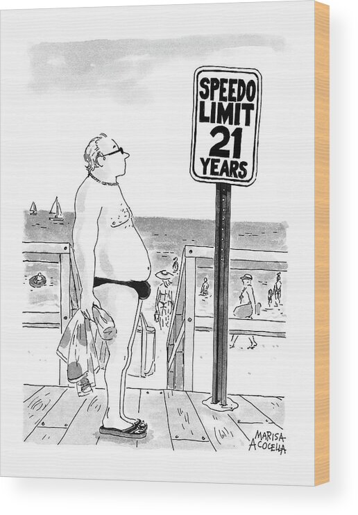 Automobiles - Speeding Wood Print featuring the drawing Speedo Limit 21 Years by Marisa Acocella Marchetto