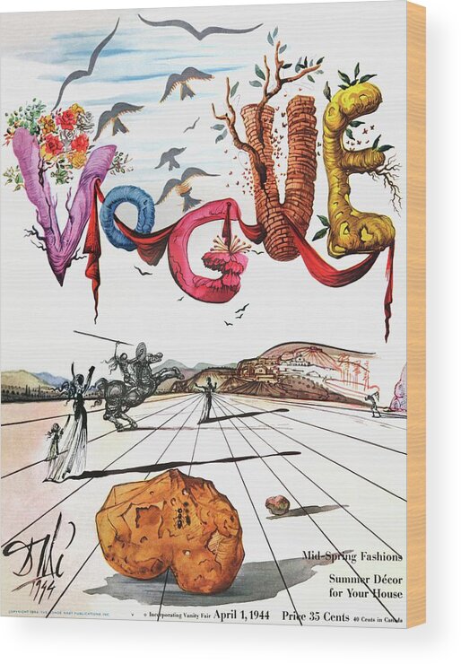 Art Wood Print featuring the photograph Spring Letters With A Visage Of Dali by Salvador Dali