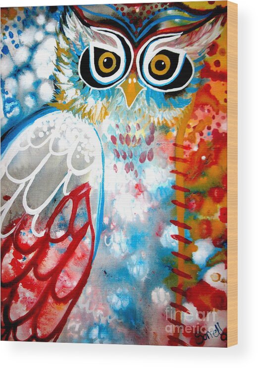 Owl Wood Print featuring the painting Sprinkles by Amy Sorrell