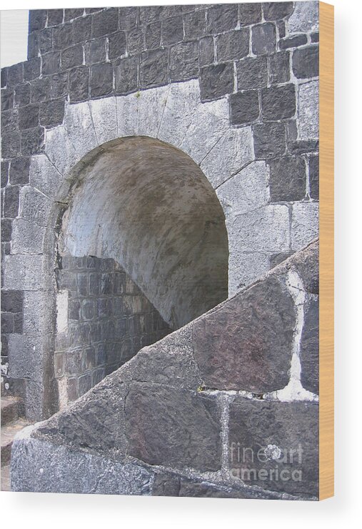 Staircase Wood Print featuring the photograph St. Kitts - Brimstone Hill Fortress by HEVi FineArt