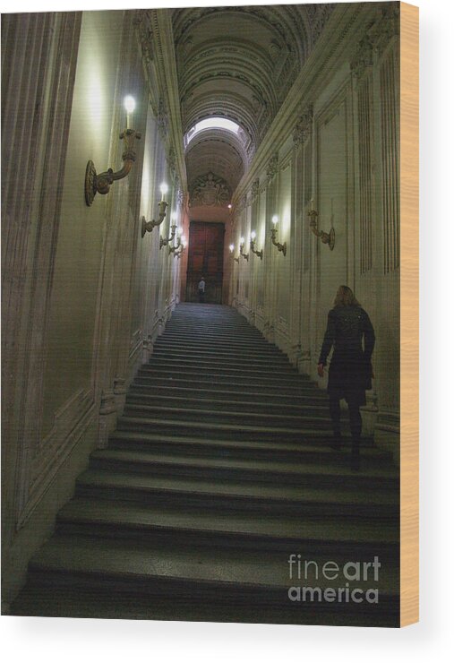 Stairway Wood Print featuring the photograph Stairway by Robin Pedrero