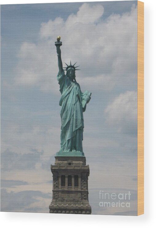 Lady Liberty Wood Print featuring the photograph Statue of Liberty by Denise Cicchella