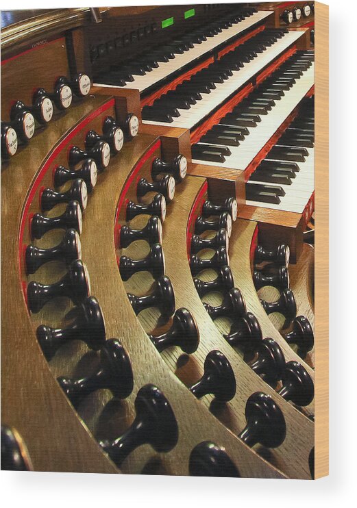 Organ Wood Print featuring the photograph Stops and manuals by Jenny Setchell