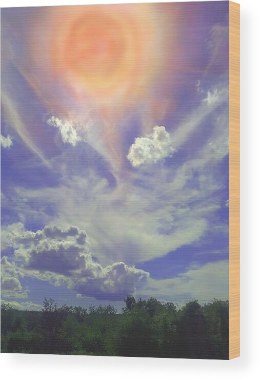 Sky Wood Print featuring the digital art Summer Sky by Christine Fournier