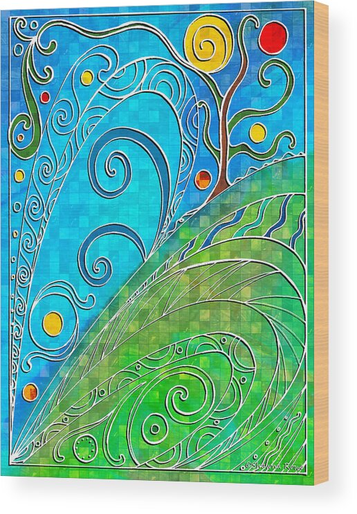Summer Wood Print featuring the drawing Summer Solstice by Shawna Rowe