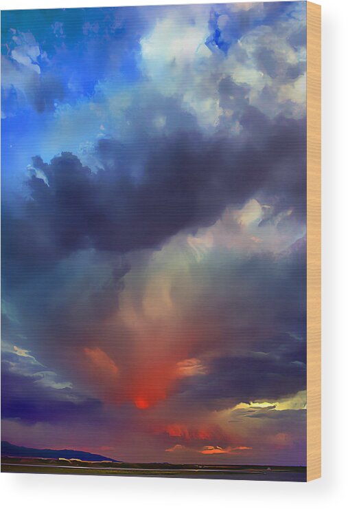 Albuquerque Skies Wood Print featuring the digital art Sunset Clouds over Albuquerque by Wernher Krutein