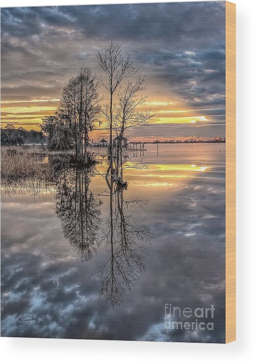 Sunset Reflections Wood Print featuring the photograph Sunset Highlights by Mike Covington