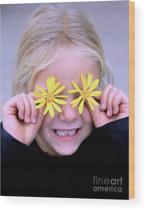 Children Smiling Wood Print featuring the photograph Sunshine Smile by Suzanne Oesterling