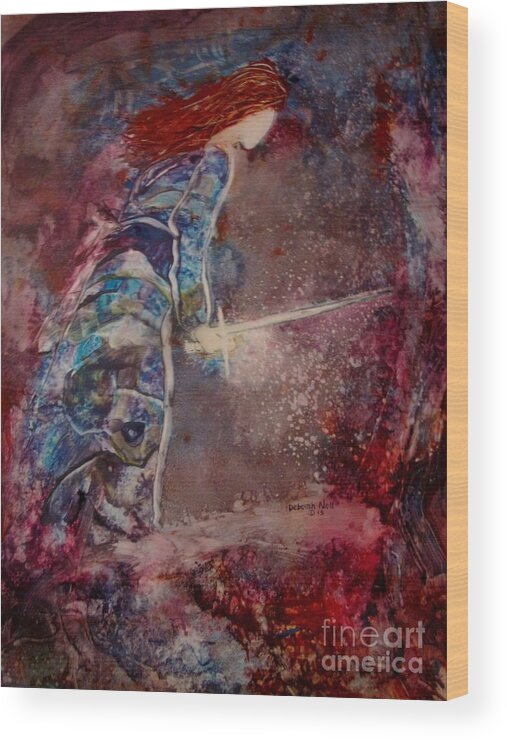 Warrior Wood Print featuring the painting Sword of Truth by Deborah Nell