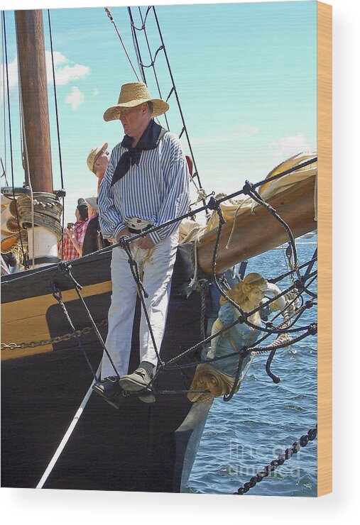 Tall Ships Wood Print featuring the photograph Tall Ship Sailor by Tom Doud