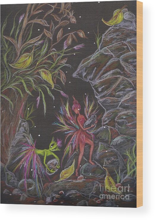 Fairy Wood Print featuring the drawing Terra by Dawn Fairies