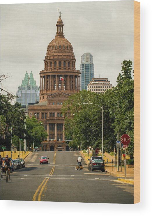 Outdoors Wood Print featuring the photograph Texas State Capitol Building by Lotus Carroll