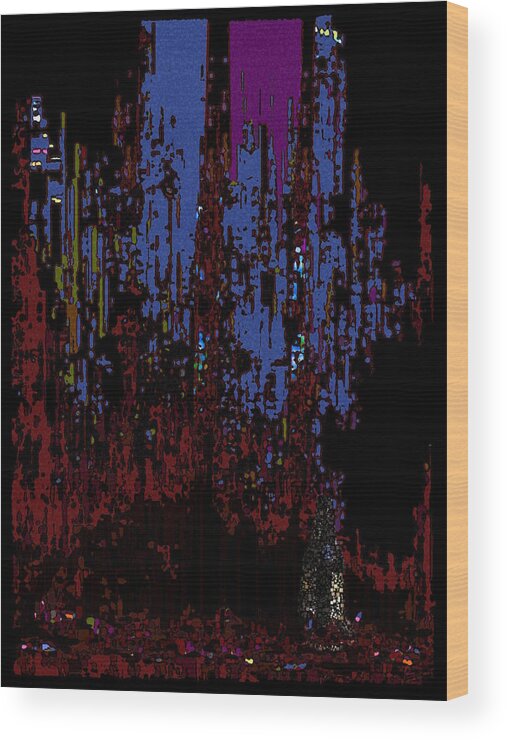 Abstract Wood Print featuring the digital art The Binge by Tim Allen