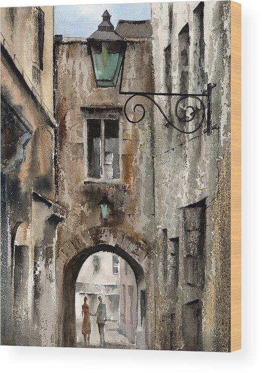 Val Byrne Wood Print featuring the painting KILKENNY The Butterslip  by Val Byrne