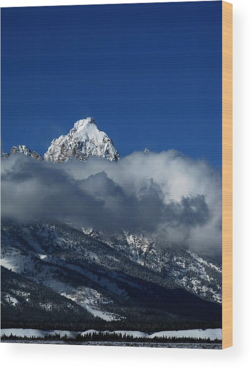 Grand Teton Wood Print featuring the photograph The Clearing Storm by Raymond Salani III