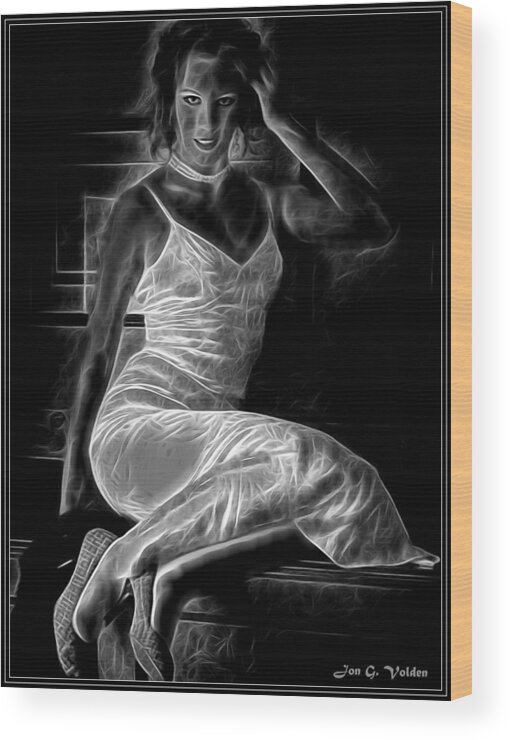 Fantasy Wood Print featuring the painting The Ghost Of A Model by Jon Volden