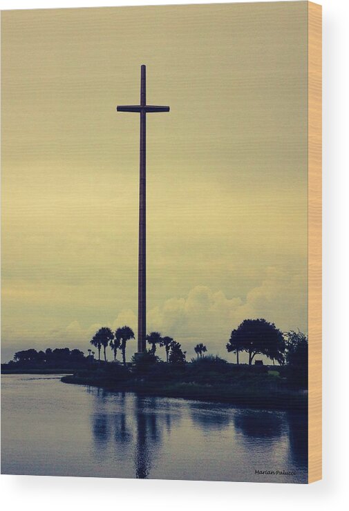 Cross Wood Print featuring the photograph The Great Cross by Marian Lonzetta