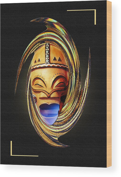 Africa Wood Print featuring the digital art The Mask by Terry Boykin