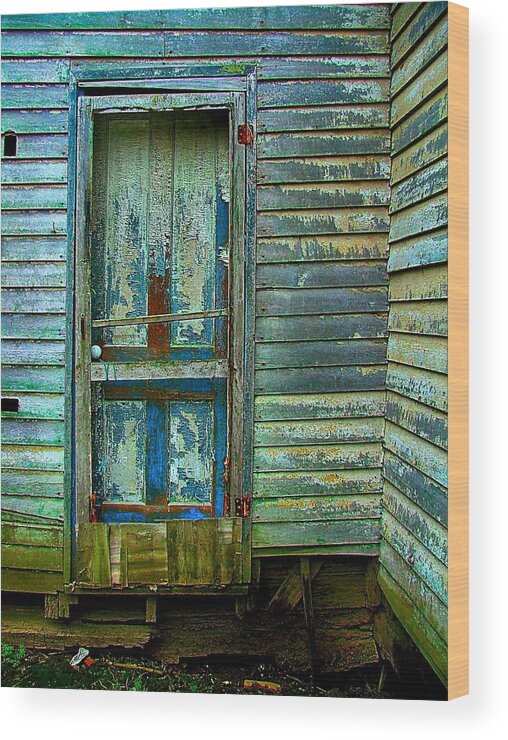 Old Doors Wood Print featuring the photograph The Old Blue Door by Julie Dant