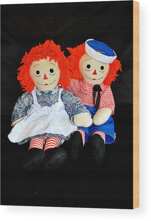 Raggedy Wood Print featuring the photograph The Raggedy Twins by Donna Proctor