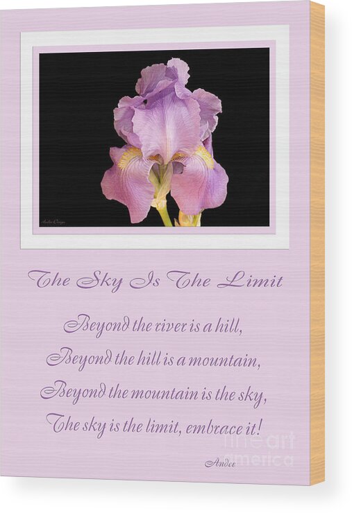 Andee Design Iris Wood Print featuring the photograph The Sky Is The Limit V 10 by Andee Design