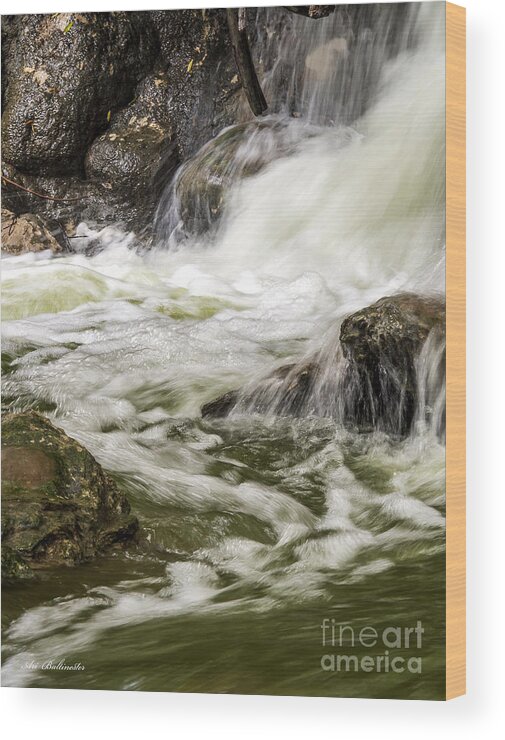 Waterfalls Wood Print featuring the photograph The white waterfalls 03 by Arik Baltinester