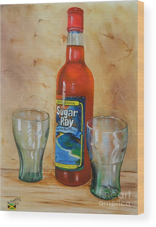 Sugar Ray Wood Print featuring the painting Time for Sugar Ray by Kenneth Harris