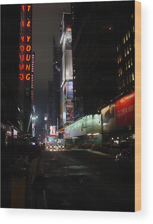 Fine Art Photograph Wood Print featuring the photograph Times Square from 7th Ave by Mieczyslaw Rudek