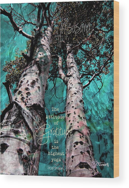 Turquois Wood Print featuring the photograph Turquois Trees by Cindy Greenstein