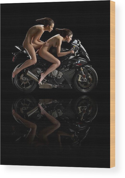 Motorcycle Wood Print featuring the photograph Twins by Lawrence Christopher