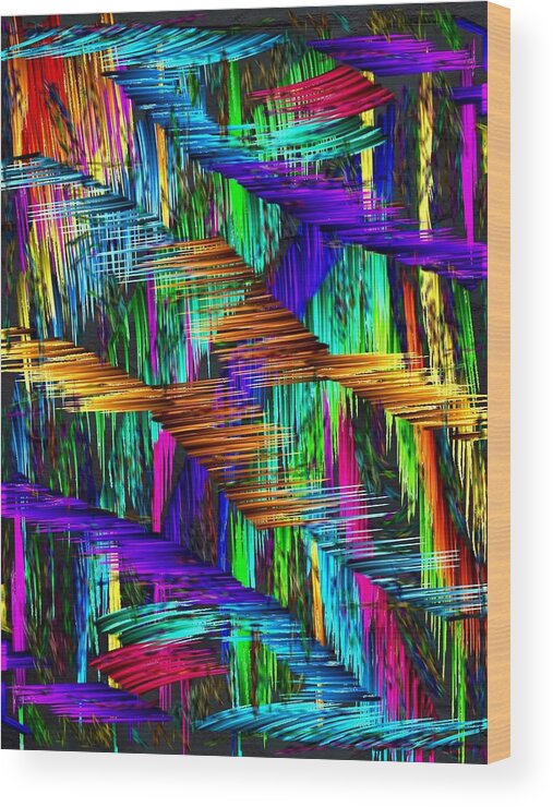 Abstract Art Wood Print featuring the digital art Twisted by Linda Tribuli