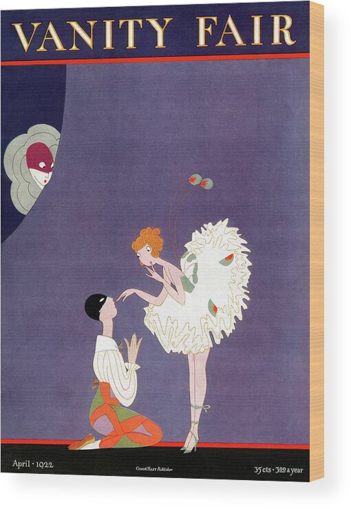 Illustration Wood Print featuring the photograph Vanity Fair Cover Featuring Dancers Flirting by A. H. Fish