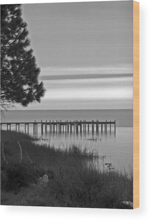 Ocean Wood Print featuring the photograph View of the Old Dock by Jennifer Robin