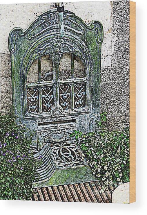 Garden Grate. France Wood Print featuring the photograph Vintage Garden Grate by HEVi FineArt