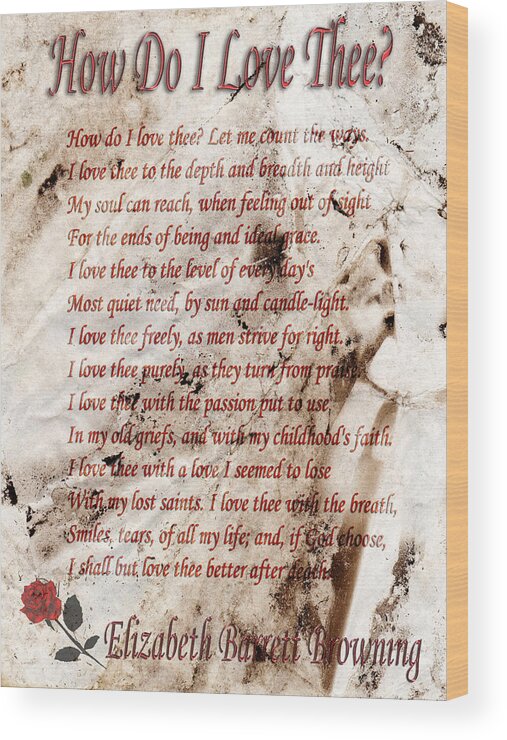 Poem Wood Print featuring the photograph Vintage Poem 2 by Andrew Fare