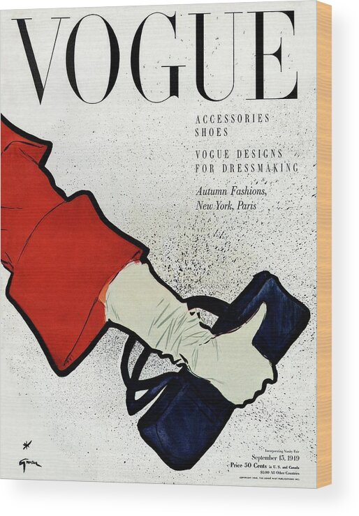 Illustration Wood Print featuring the photograph Vogue Cover Illustration Of A Woman's Arm Holding by Rene Gruau