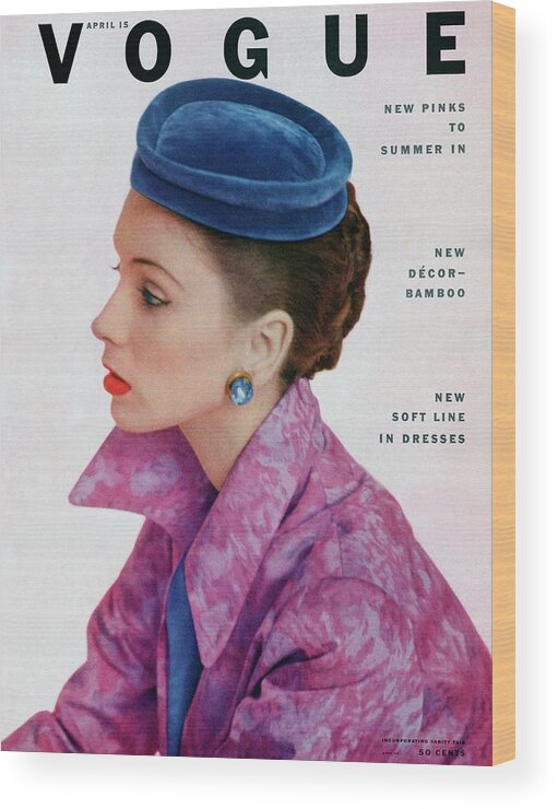Fashion Wood Print featuring the photograph Vogue Cover Of Suzy Parker by John Rawlings