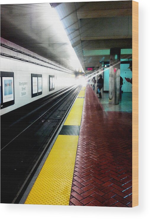 Bart Station Wood Print featuring the photograph Waiting For BART by Barbara J Blaisdell