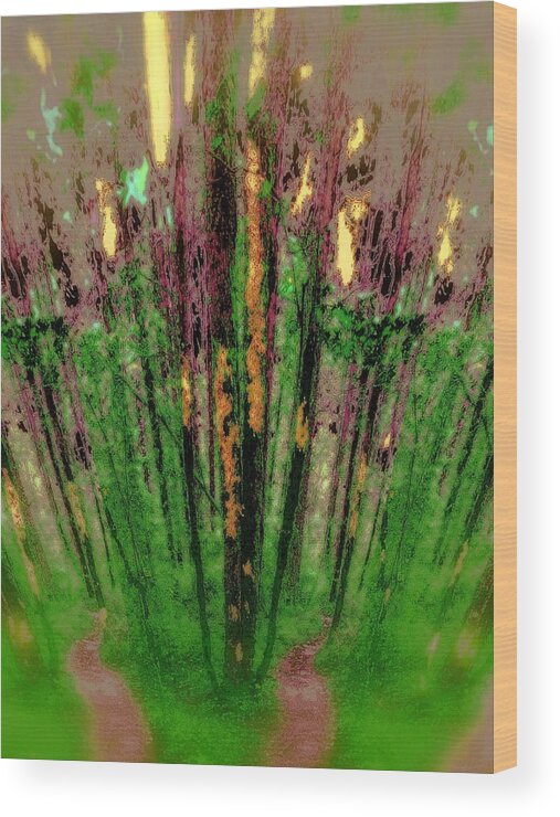 Wax Forest Wood Print featuring the photograph Wax Forest Cathedral by Laureen Murtha Menzl