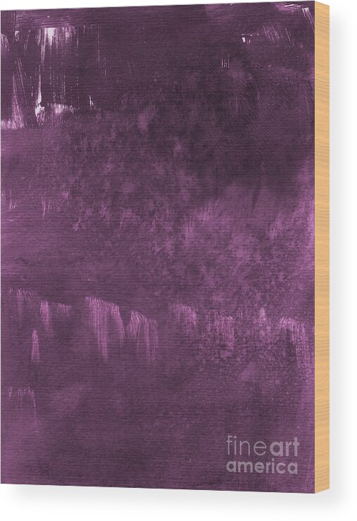 Purple Abstract Painting Wood Print featuring the painting We Are Royal by Linda Woods
