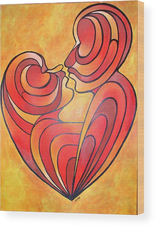 Heart Wood Print featuring the painting We Two Are One by Taiche Acrylic Art