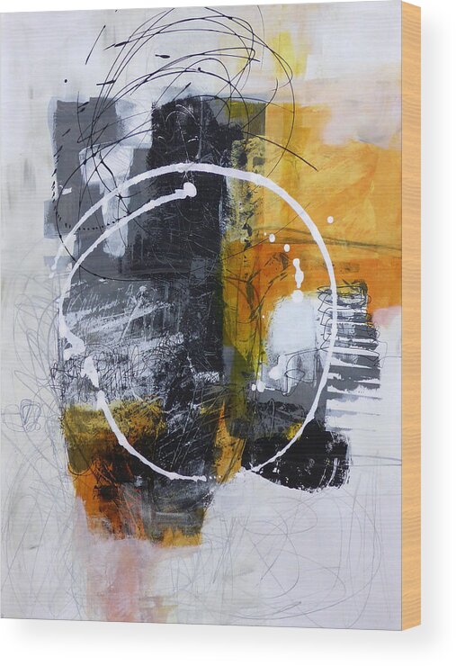 Keywords: Abstract Wood Print featuring the painting White Out 3 by Jane Davies